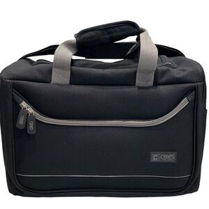 Chaps 16” Deluxe Satchel Black Duffel Carry On Travel Bag Gym w/Shoulder Strap